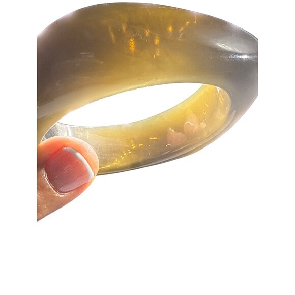 vintage Modernist Art Deco Translucent Celluloid Bangle Bracelet - Picture 4 of 11